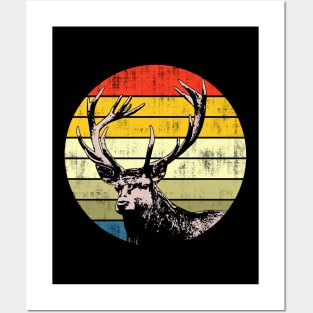 Deer Vintage Sunset Posters and Art